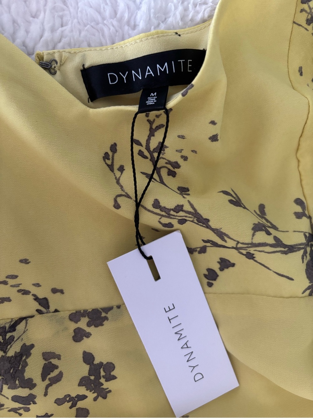 Dynamite Yellow Floral Print Ruffle Mini Dress - Picture 3 of 4